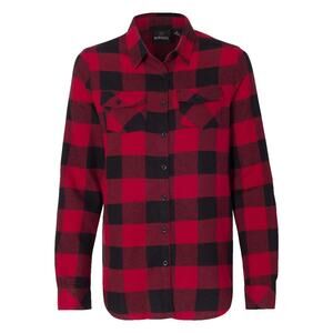 Burnside Womens 5210 Flannel Shirt, Size Women's Medium, Red Black Buffalo Plaid